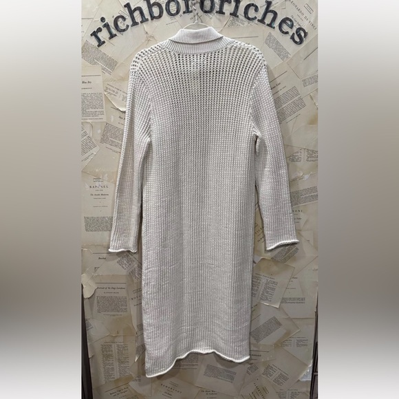 Anthropologie Pilcro Long Sleeve Open Stitch Duster Sweater Notch Collar Knit - Picture 5 of 5